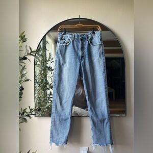 AGOLDE | straight leg frayed hem | size 26